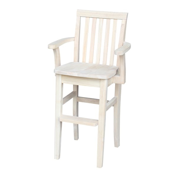 International Concepts Rectangle Mission Youth Chair, 17.25 W, 16.5 L, 34.5 H, Wood, Unfinished CC-265 - main